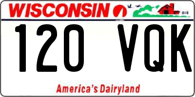 WI license plate 120VQK