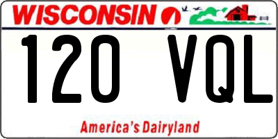 WI license plate 120VQL