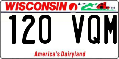 WI license plate 120VQM