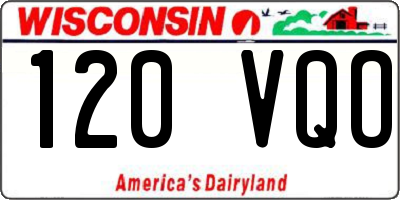 WI license plate 120VQO