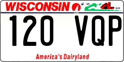 WI license plate 120VQP