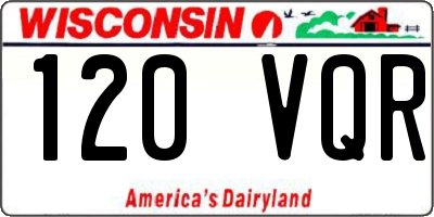WI license plate 120VQR