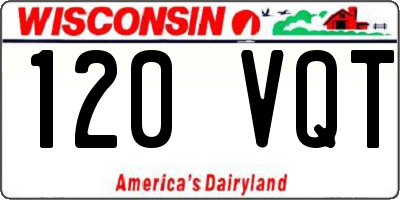 WI license plate 120VQT