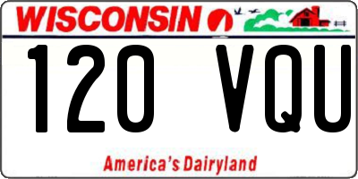 WI license plate 120VQU