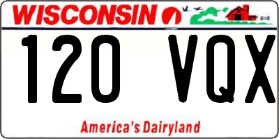 WI license plate 120VQX