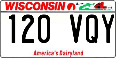 WI license plate 120VQY