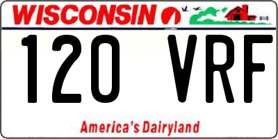 WI license plate 120VRF