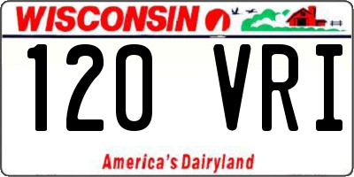 WI license plate 120VRI