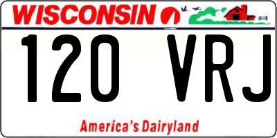 WI license plate 120VRJ