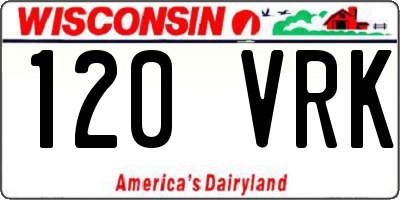 WI license plate 120VRK