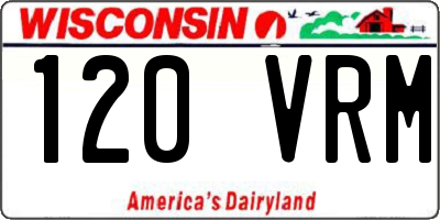 WI license plate 120VRM