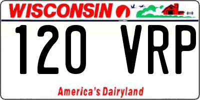 WI license plate 120VRP
