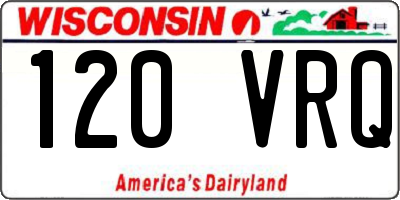 WI license plate 120VRQ