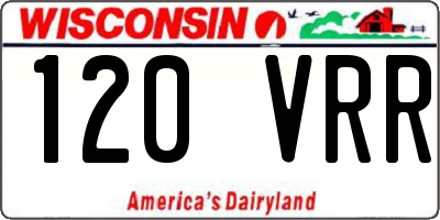 WI license plate 120VRR