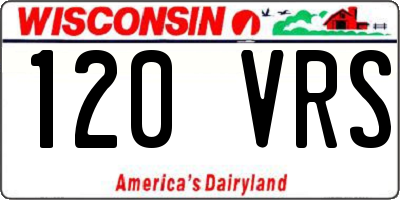 WI license plate 120VRS