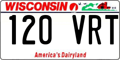 WI license plate 120VRT