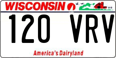 WI license plate 120VRV