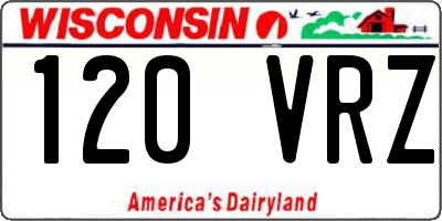 WI license plate 120VRZ
