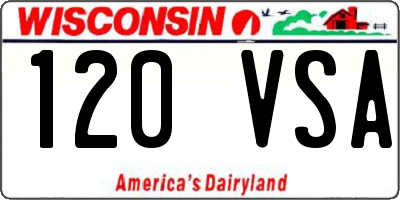 WI license plate 120VSA