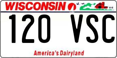 WI license plate 120VSC