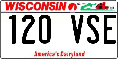WI license plate 120VSE