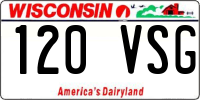 WI license plate 120VSG