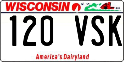 WI license plate 120VSK