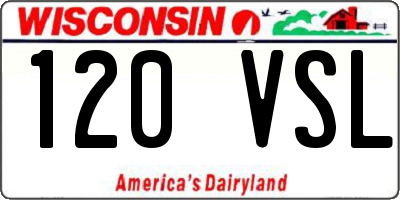 WI license plate 120VSL