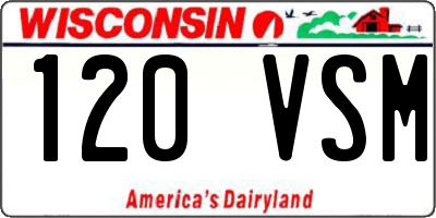 WI license plate 120VSM