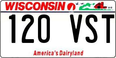 WI license plate 120VST