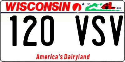 WI license plate 120VSV