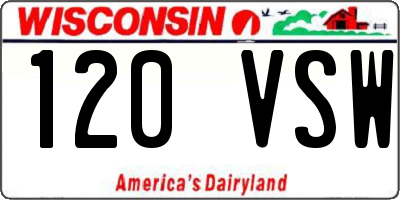 WI license plate 120VSW