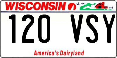 WI license plate 120VSY