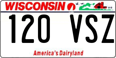 WI license plate 120VSZ