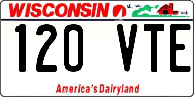 WI license plate 120VTE
