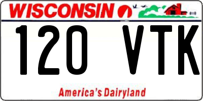 WI license plate 120VTK