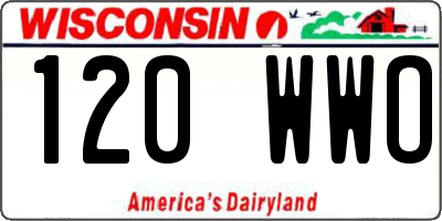 WI license plate 120WWO