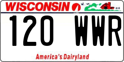 WI license plate 120WWR