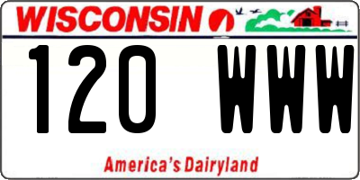 WI license plate 120WWW