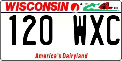 WI license plate 120WXC