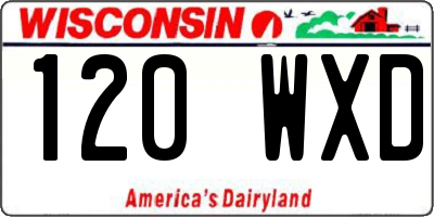WI license plate 120WXD
