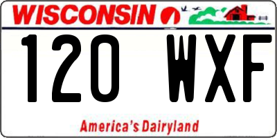 WI license plate 120WXF