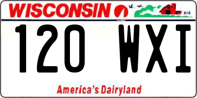 WI license plate 120WXI