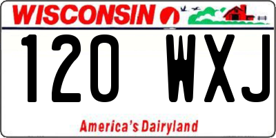 WI license plate 120WXJ
