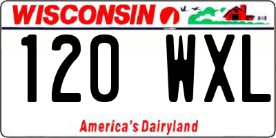WI license plate 120WXL