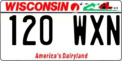 WI license plate 120WXN