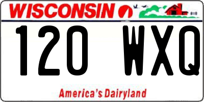 WI license plate 120WXQ