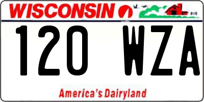 WI license plate 120WZA