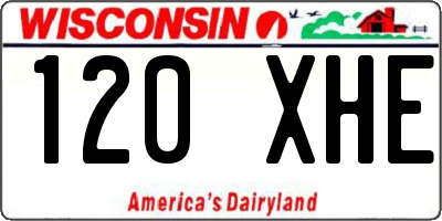 WI license plate 120XHE