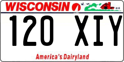 WI license plate 120XIY